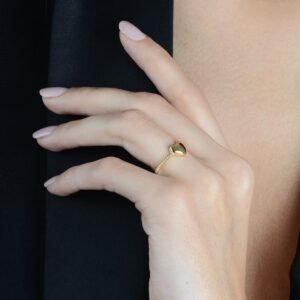 Anel de Falange Coração Dourado