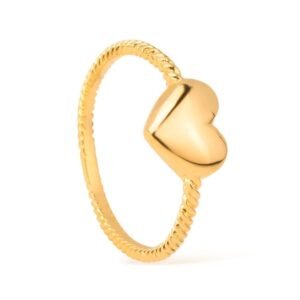 Anel de Falange Coração Dourado