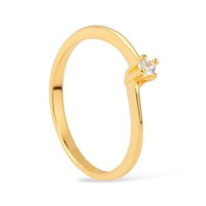 Solitário Dourado com Zircônia