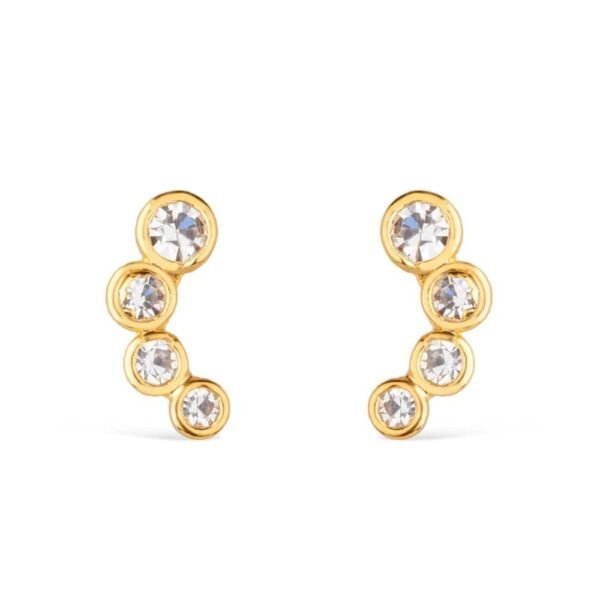 Brinco Dourado com Pontos de Luz em Zircônia