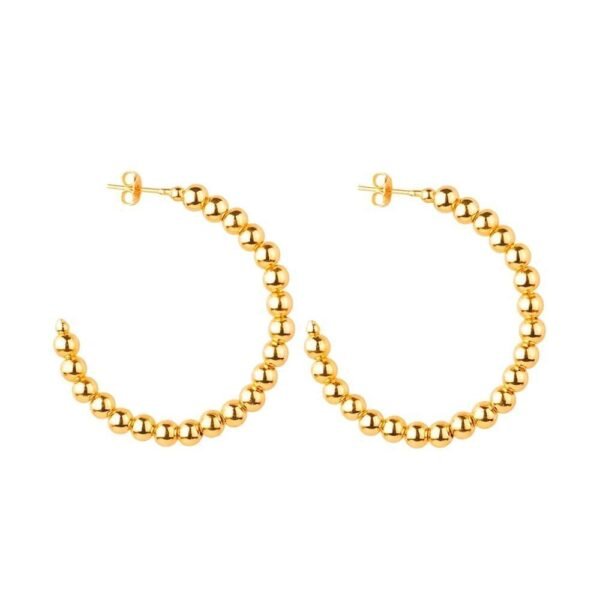 Brinco Dourado de Argola com Bolinhas