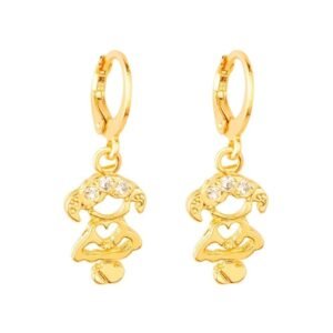 Brinco Dourado de Argolinha Filha Menina com Zircônia