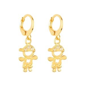 Brinco Dourado de Argolinha Filho Menino com Zircônia