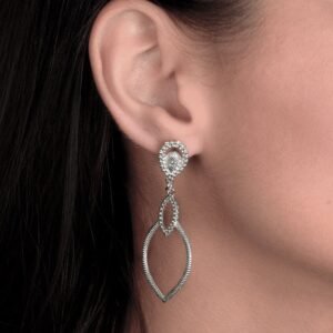 Brinco Prateado Gota