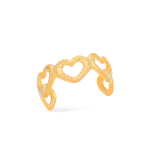 Piercing Dourado de Pressão com Corações