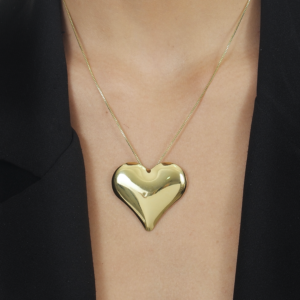 Colar Dourado de Coração